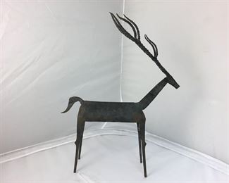 https://www.ebay.com/itm/124173559002 KB0128: Vintage Wrought Iron Hand Forged Gazelle Sculpture $15