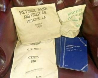 https://www.ebay.com/itm/114047783470 LAN607A LAN607A BANKERS LOT. CONTAINS 3 USED COIN BAGS AND 5 EMPTY USED WHITMAN COIN FOL $20
