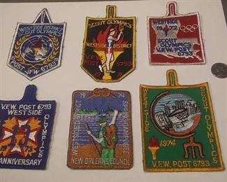 https://www.ebay.com/itm/114200223617	AB0281 VINTAGE LOT OF 6 BOY SCOUTS OF AMERICA PATCHS WEST SIDE SCOUT OLYMPICS  MORE BOX 70 AB0281	 $25 
