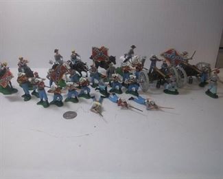 https://www.ebay.com/itm/114220338166	BU3059 VINTAGE LOT OF HAND PAINTED PLASTIC SOLDIERS CIVIL WAR CONFEDERATE STATES OF AMERICA SOME PCS NEED REPAIR (DROP OF GLUE) MADE IN ENGLAND BY BRITAINS LTD ABBU BOX 10 BU 3059	 Auction Starts 5/11/20 9 PM 
