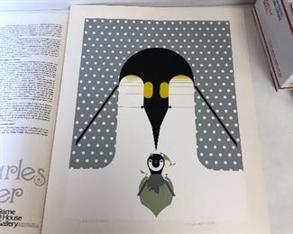 https://www.ebay.com/itm/114218433937	LAN9835 Charles Harper Serigraph Birdwatcher 1975 Br-r-r-r-rthday Penguin #ed and Signed	 $700.00 
