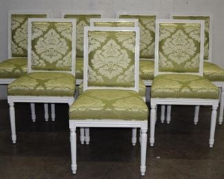 Set of 8 Antique designer painted dining chairs