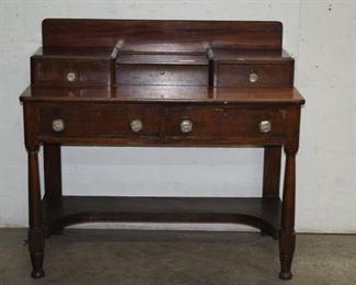 Early Antique Empire Mahogany Step Top Server