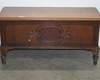 Carved Walnut Cedar Chest