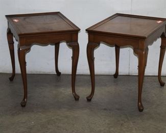 Pair of Tray Top Mahogany Lamp Tables