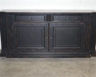 Black Painted Media Stand w/ Side storage