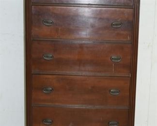 Mahogany 5 Drawer Tall Chest