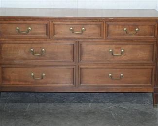Modern Cherry 7 drawer long dresser