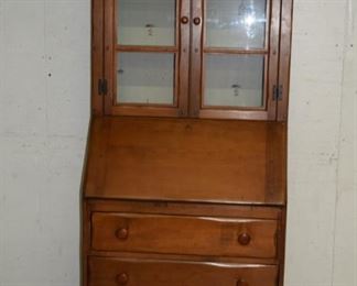 Maple bookcase secretary 