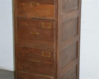 Oak 4 Drawer File Cabinet w/ Paneled sides