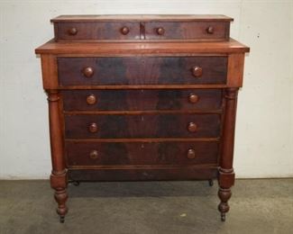 Flamed mahogany Column Side Chest