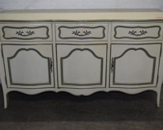 White and Gray painted French Provincial sideboard