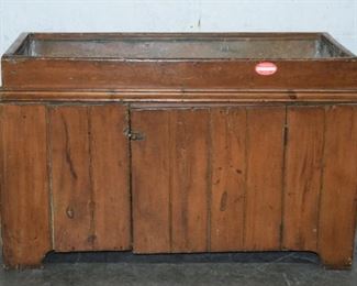 Early antique cherry copper lined dry sink