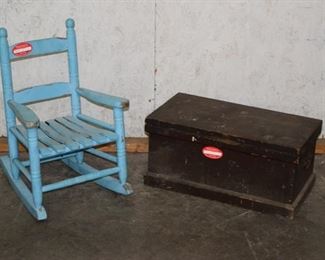 Childs rocker & tool box 