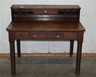 Cherry spool leg desk