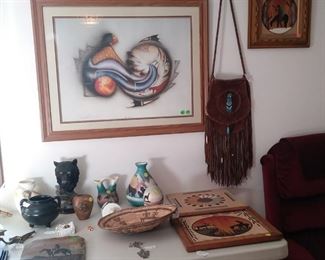 Lots of Native American artwork