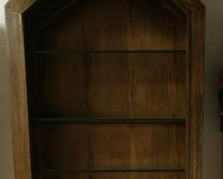 Heavy wood with glass shelves