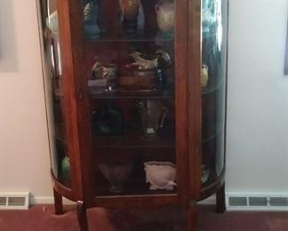 Curio Cabinet with Curved Glass