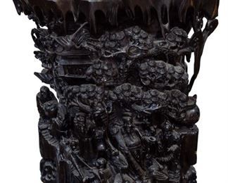 Chinese Carved Wood Vessel