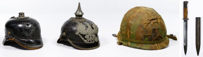 World War I German Prussian Pickelhaube Spiked Helmets
