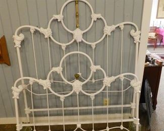 Beautiful Heavy Full Size Iron Bed with Brass decoration