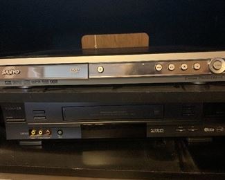 sanyo DVD player and VHS player