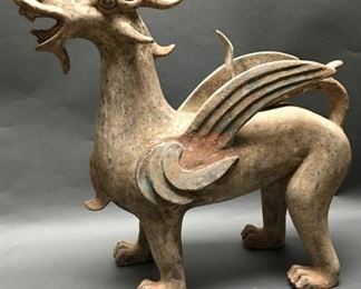 Chinese pottery mythical animal, possibly Tang dynasty