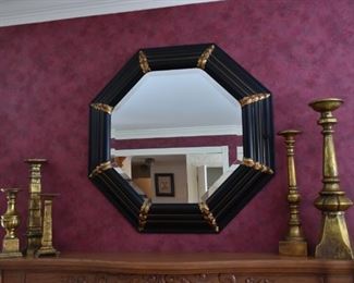Decorative mirror & candle holders