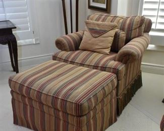 Upholstered armchair w/ottoman