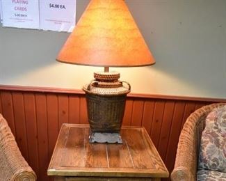 Accent table, lamp