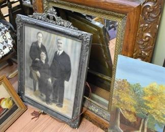 Old photograph, old wood frame