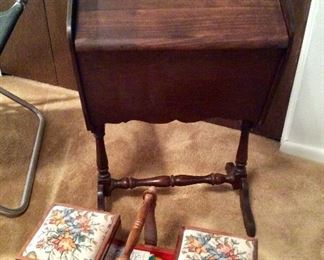 Two sewing  supply stands 