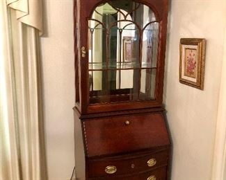 Lovely small combination display shelves, desk top and storage, see next photo $425