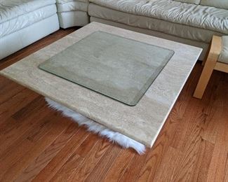 $75   Square, marble top table