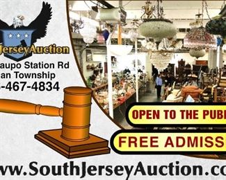 Open to the Public Auction, FREE admission FREE registration FREE buyer number FREE membership FREE coffee, South Jersey Auction by Babington Auction Inc, 26 Repaupo Station Road, Logan Twp, NJ 08085 (856) 467-4834  Full Time Auction Service