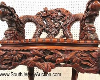  Early Asian Highly Carved and Ornate Dragon Head Hard Wood Arm Chair

Auction Estimate $300-$600 – Located Inside 