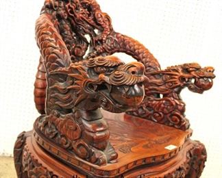  Early Asian Highly Carved and Ornate Dragon Head Hard Wood Arm Chair

Auction Estimate $300-$600 – Located Inside 