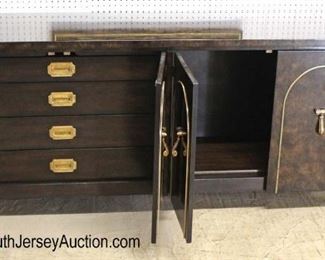  BEAUTIFUL “Mastercraft Furniture Company” Mid Century Modern 4 Door Burl Walnut Buffet Console with Fitted Interior and Brass Trim with Matching Mirror

Auction Estimate $700-$1200 – Located Inside 