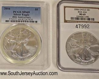  Selection of 2006 and 2016 Silver Eagle Dollars Graded

Auction Estimate $20-$50 each – Located Glassware 