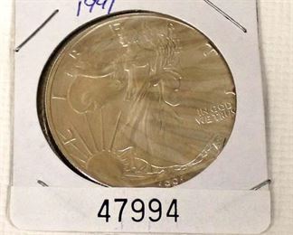  1991 Silver Eagle Dollar

Auction Estimate $20-$50 – Located Glassware 