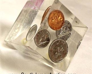  Paperweight with Canadian Coins

Auction Estimate $5-$20 – Located Glassware 