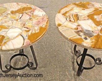  PAIR of Modern Design Marble Top Metal Base Round Lamp Tables

Auction Estimate $100-$200 – Located Inside 