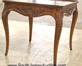  Parquetry Walnut Country French Carved Lamp Table attributed to Henredon Furniture

Auction Estimate $100-$200 – Located Inside 