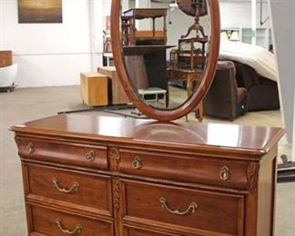  Cherry “Lexington Furniture” 2 Piece Full Size Bed and 6 Drawer Low Chest with Oval Mirror Comes with Serta Mattress

Auction Estimate $300-$600 – Located Inside 