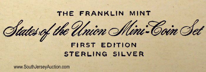  The Franklin Mint States of the Union Mini-Coin Set First Edition Sterling Silver

Auction Estimate $10-$30 – Located Glassware 