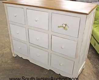  Versatile Narrow Multi Drawer Chests – Use in Kitchen, Utility, Family or Bedroom!

Distressed Decorator Natural Finish Top 8 Drawer Chest

White Decorator 14 Drawer Chest with Natural Finish Top

Auction Estimate $100-$400 – Located Inside 
