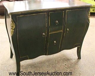  Decorator Green 2 Drawer 2 Door Bombay Style Server with Paint Decorated Carvings

Auction Estimate $ 200-$400 – Located Inside 