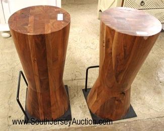  PAIR of Hour Glass Style Solid Wood Industrial Wood Stools with Foot Rests

Auction Estimate $100-$300 – Located Inside 