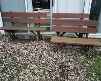 Wooden Picnic Table with Benches