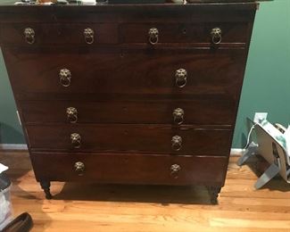 19th century blanket chest/chest of drawers with ORIGINAL BRASS PULLS